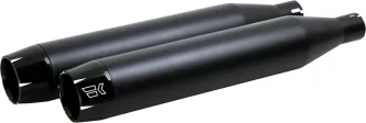 Khrome Werks 3.5 Inch Slip-On Mufflers In Black For 2018-2024 Softail Street Bob, Slim, Low Rider & 2018-2025 Fatboy & Breakout Models (202600)