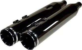 Khrome Werks HP-Eclipse 4.5 Inch Slip-On In Black Eclipse Finish With Tracer Tips For 2017-2025 Touring Models (201670)