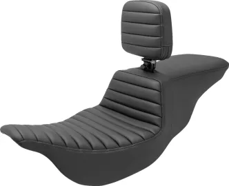 Saddlemen Tour Step Up Tuck & Roll Seat With Drivers Backrest For Harley Davidson 2008-2023 FLHR, FLHT, FLHX & FLTR Touring Models (808-07B-191BR)
