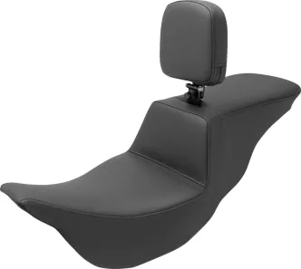 Saddlemen Tour Step Up Plain Seat With Drivers Backrest For Harley Davidson 2008-2023 FLHR, FLHT, FLHX & FLTR Touring Models (808-07B-194BR)