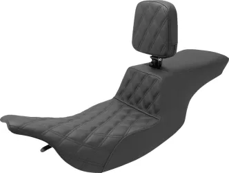 Saddlemen Tour Step Up Front Lattice Stitched Seat With Drivers Backrest For Harley Davidson 1997-2007 FLHT & FLTR Touring Models (Excludes FLHX) (897-07-192BR)