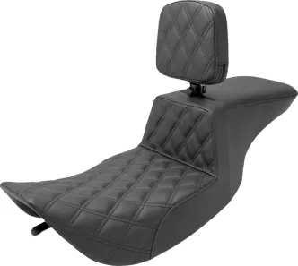 Saddlemen Tour Step Up Front Lattice Stitched Seat With Drivers Backrest For Harley Davidson 1997-2007 FLHR & FLHX Touring Models (Excludes FLHRS) (897-06-192BR)