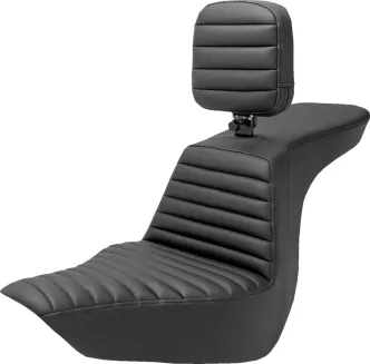 Saddlemen Tour Step Up Tuck & Roll Seat With Drivers Backrest For Harley Davidson 2018-2023 FLSB Sport Glide & FXLR/S Low Rider/S Softail Models (818-29-191BR)