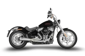 Zard 2 Into 1 Short Cone Euro 5 Exhaust System In Stainless Steel For 2018-2024 Softail Street Bob, Fat Bob, Low Rider S / ST & Standard (ZHD009S00SAO)