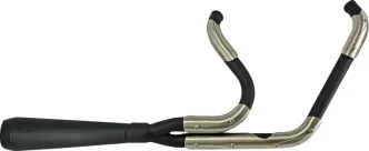 Trask Performance Assault 2 Into 1 Exhaust System In Black & Stainless Finish For Harley Davidson 2018-2024 M8 Softail Models (TM-5053BK)