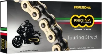 Regina Chains 520/135 ZRT 135 Rivet Link 520 Z-ring Performance Replacement Drive Chain / GOLD|BLACK / Steel (135ZRT/1008)