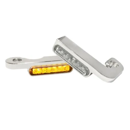 Heinz Bikes Stripes Handlebar Turn Signals In Chrome No PL For Harley Davidson 1990-2013 Touring Models (HBTS-FLH-08-C)