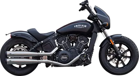 S&S Cycle Race Only Grand National Slip-On Mufflers In Chrome For Indian 2018-2024 Scout Models (4110-156-R)