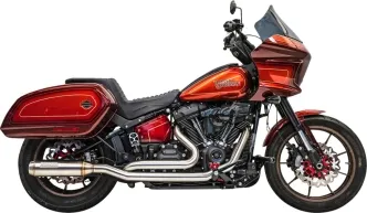 Bassani 2 Into 2 True Dual Stainless Exhaust System With Super Bike Mufflers For Harley Davidson 2018-2024 Softail Sport Glide & Low Rider ST Models (1S97SS)