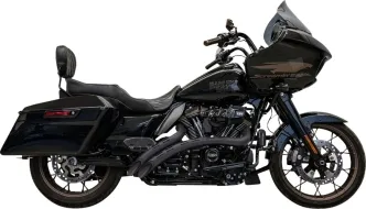 Bassani 2 Into 2 Radial Sweeper Exhaust System In Black With Slotted Sheilds For Harley Davidson 2017-2024 Touring Models (1F22FB)