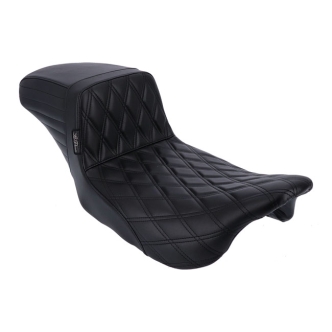 Le Pera KickFlip Solo Seat Daddy Long Legs Double Diamond Stitched Seat In Black For Harley Davidson 2008-2023 Touring Models (LK-597DLDD)
