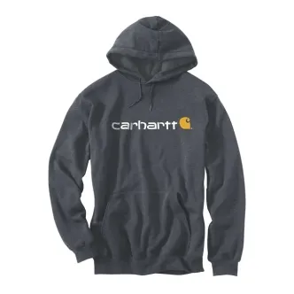 Carhartt Signature Logo Hoodie Carbon Heather Size Large (ARM349919)