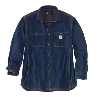 Carhartt Denim Fleece Lined Shirt Glacier Size Medium (ARM146469)