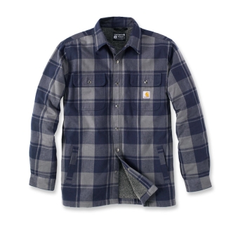 Carhartt Flannel Sherpa-lined Shirt Navy Size Small (ARM016979)