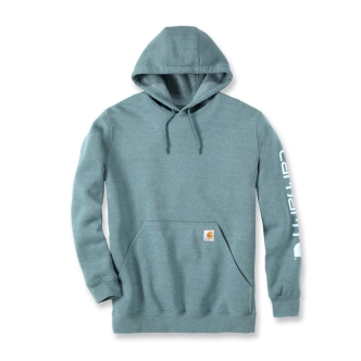 Carhartt Sleeve Logo Hoodie Sea Pine Heather Size Small (ARM986979)