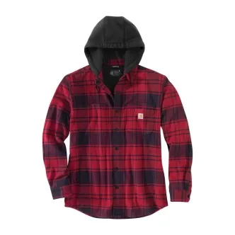 Carhartt Flannel Hooded Shirt Oxblood Size Medium (ARM126059)