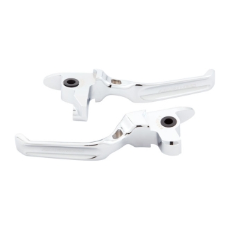 Arlen Ness Method Lever Set In Chrome For Harley Davidson 1996-2017 Motorcycles With Cable Clutch (530-020)