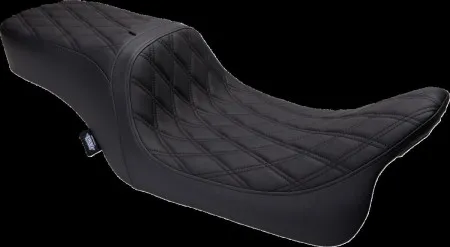 Drag Specialties Performance Predator 2-Up Double Diamond Seat With Backrest Option For Harley Davidson 2008-2024 Touring Models (0801-1500)