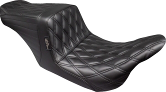 Le Pera TailWhip Up Front Double Diamond Stitched Seat In Black For Harley Davidson 2008-2023 Touring Models (LKU-587DD)