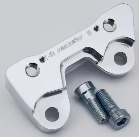 Ricks Left Front Caliper Bracket In Polished For Oversize 13 Inch Disc on 2018-2026 FXBR & FXBRS Breakout Models (S8-8061181-0)