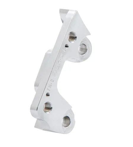 Ricks Left Front Caliper Bracket In Polished For Oversize 13 Inch Disc on 2018-2026 FXBB/S Street Bob & 2020-2024 FXST Standard (S8-8051181-0)