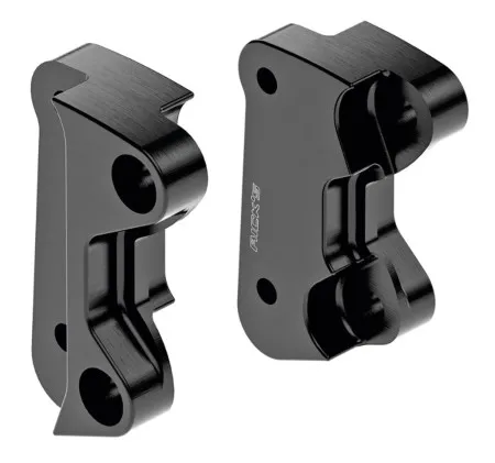Ricks Left Front Caliper Bracket In Black For Oversize 13 Inch Disc on 2018-2026 Low Rider S/ST, Fat Bob & FXDRS (S8-8070181-SM)