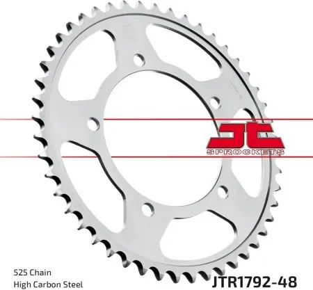 JT Sprockets JTR1792.48 Rear Replacement Sprocket 48 Teeth 525 Pitch Natural Steel (JTR1792.48)