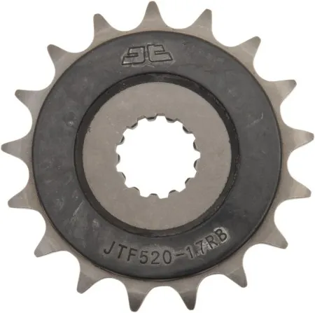 JT Sprockets JTF520.17RB Front Rubber Cushioned Sprocket 17 Teeth 525 Pitch Natural SCM420/20CRMO Chromoly Steel (JTF520.17RB)