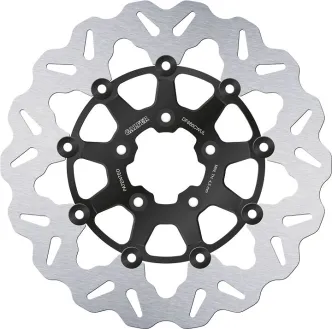 Galfer Wave Series Front Brake Disc In Black Finish For Harley Davidson 2000-2013 Sportster, 2000-2007 Touring, 2000-2005 Dyna & 2000-2014 Softail Models (DF680CWUL)