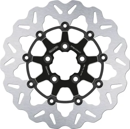 Galfer Wave Series Rear Brake Disc In Black Contrast Finish For Harley Davidson 2000-2010 Sportster, 2000-2017 Dyna, 2000-2024 Softail & 2000-2007 Touring Models (DF681CWULC)