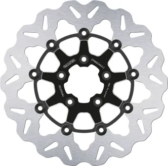 Galfer Wave Series Front Brake Disc In Black Contrast Finish For Harley Davidson 2000-2013 Sportster, 2000-2007 Touring, 2000-2005 Dyna & 2000-2014 Softail Models (DF680CWULC)