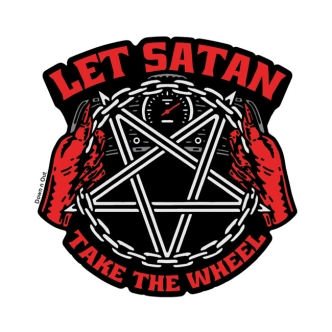 Down-n-out Satan Take The Wheel Sticker (ARM365939)
