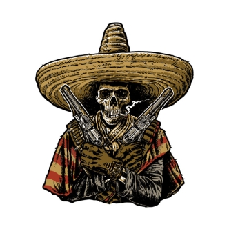 Down-n-out Bandido Skull Sticker (ARM665939)