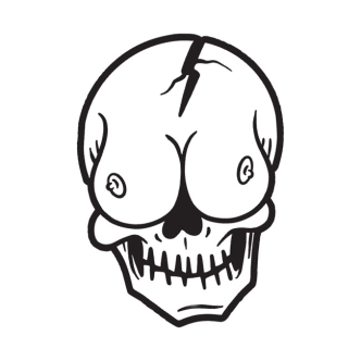 Down-n-out Skull Boob Sticker (ARM965939)