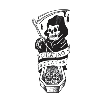 Down-n-out Cheating Death Reaper Sticker (ARM275939)
