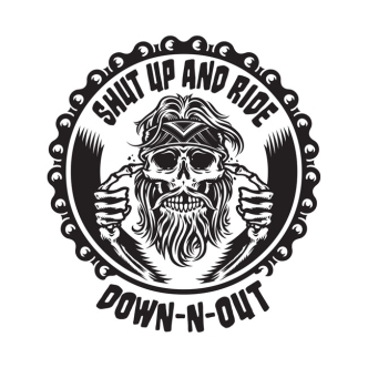 Down-n-out Shut Up And Ride Sticker (ARM775939)