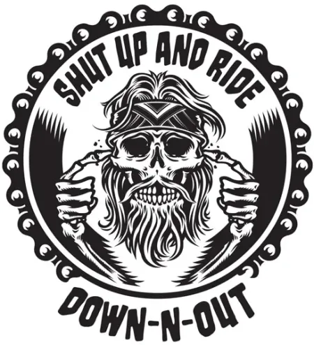 Down-n-out Shut Up And Ride Sticker (RC00202)