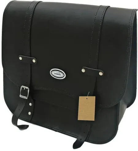 Ledrie, Single Leather SADDLEBAG. 30 LITER. Black (HLZAD2-1072)
