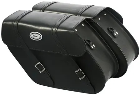 Ledrie, Reinforced Rigid Leather Saddlebag SET. 17 Liter (HLZAD2-1018)