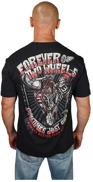 Lethal Threat Forever Two Wheels T-shirt Black (LT20898-M)