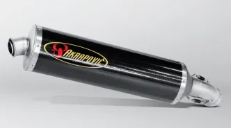 Akrapovic Carbon Fiber Slip-On Muffler With Titanium End Cap With EC/ECE Type Approval For BMW 2005-2008 K 1200 R Models (SS-B12SO1-HC)