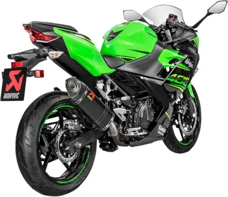 Akrapovic Slip-On Muffler In Carbon With Carbon End Cap Without EC/ECE Type Approval For Kawasaki 2018-2023 EX Ninja 400 & 2019-2024 Z 400 ABS Models (S-K4SO6-APC)