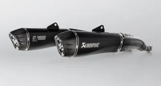 Akrapovic Black Titanium Slip-On Muffler With Carbon End Cap With EC/ECE Type Approval For BMW 2018-2020 K 1600 B Models (S-B16SO3-HRAATBL)
