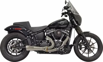 Bassani Road Rage 2-Into-1 Ripper Short Exhaust System In Stainless Steel For Harley Davidson 2018-2024 Softail Street Bob, Low Rider, Slim & Fat Bob Models (1S73SSE)
