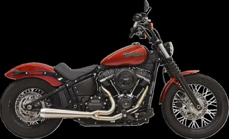 Bassani Road Rage III 2 Into 1 Exhaust System In Stainless Steel For Harley Davidson 2018-2024 Softail Street Bob, Low Rider, Slim & Fat Bob Models (1S72SSE)