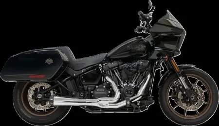 Bassani Road Rage III 2 Into 1 Exhaust System In Chrome With Black End Cap For Harley Davidson 2018-2024 M8 Softail Sport Glide & Low Rider ST Models (1S81RE)