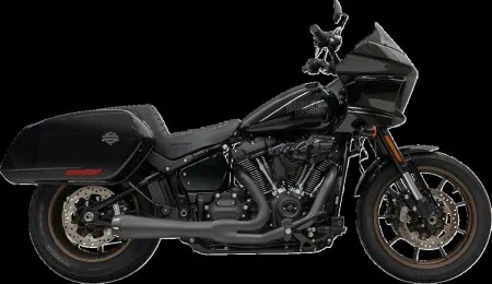 Bassani Road Rage III 2 Into 1 Exhaust System In Black With Black End Cap For Harley Davidson 2018-2024 M8 Softail Sport Glide & Low Rider ST Models (1S81RBE)
