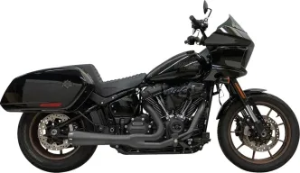 Bassani Road Rage III 2 Into 1 Exhaust System In Black With Black End Cap For Harley Davidson 2018-2024 M8 Softail Sport Glide & Low Rider ST Models (1S81RBE)