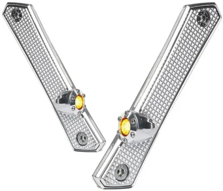 VITY''S Design, Diamond Front Turn Signals, CHROME. Ece APPR. (DTS001CHR)