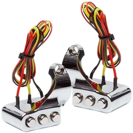 VITY''S Design 3 Button Switch Housing Left, Chrome (SW001LCHR)